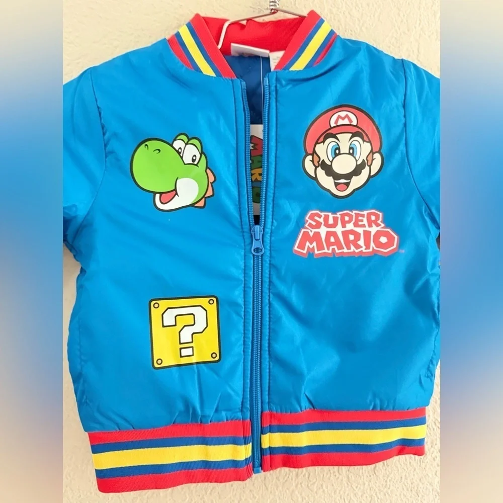 Nintendo Boys Super Mario Varsity Bomber Jacket (Little & Big Boys), Mario